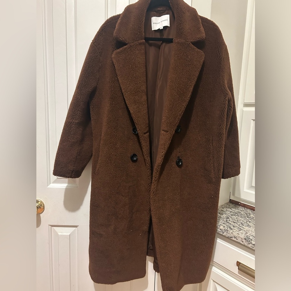 Rebecca Minkoff Wool Teddy Long Coat Chocolate Brown
Excellent Condition